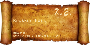 Krakker Edit névjegykártya